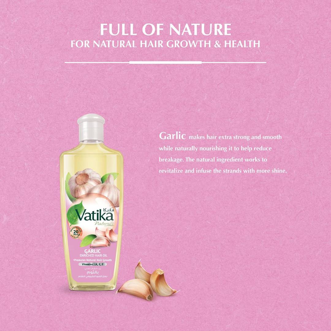 Vatika Naturals Garlic Enriched Hair Oil – 200ml