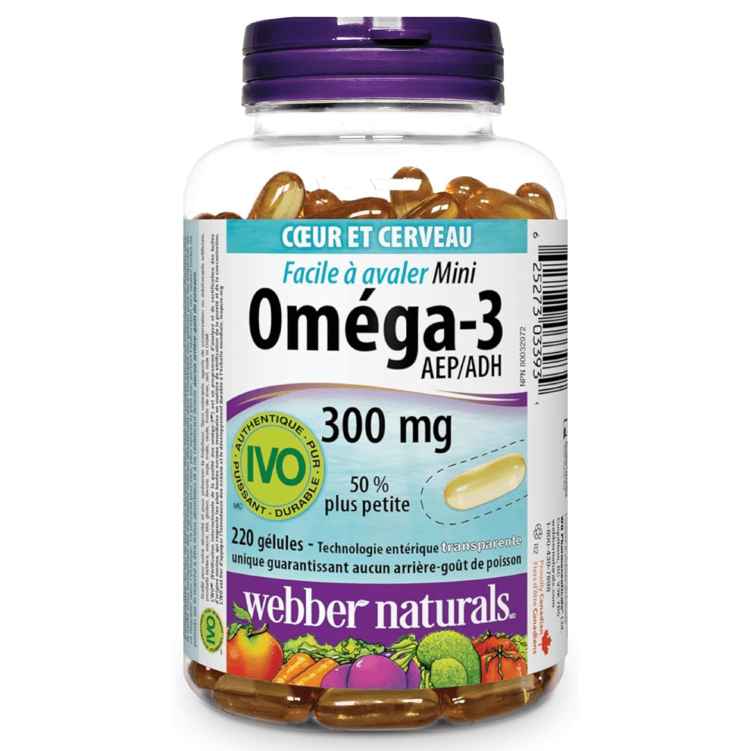 Webber Naturals Easy-Swallow Mini Omega-3 300mg (220 Softgels)