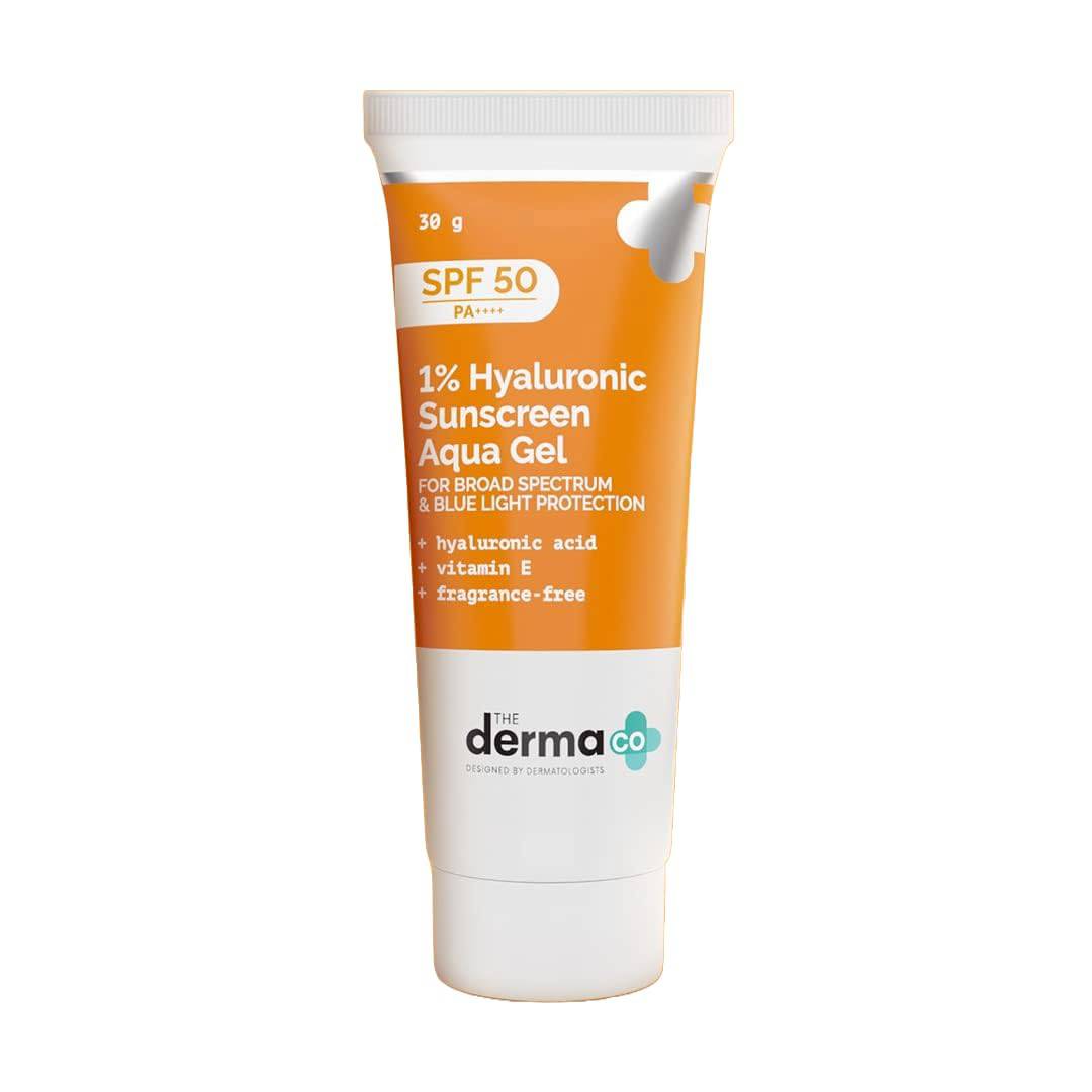 The Derma Co Hyaluronic Sunscreen Aqua Gel SPF 50 50g