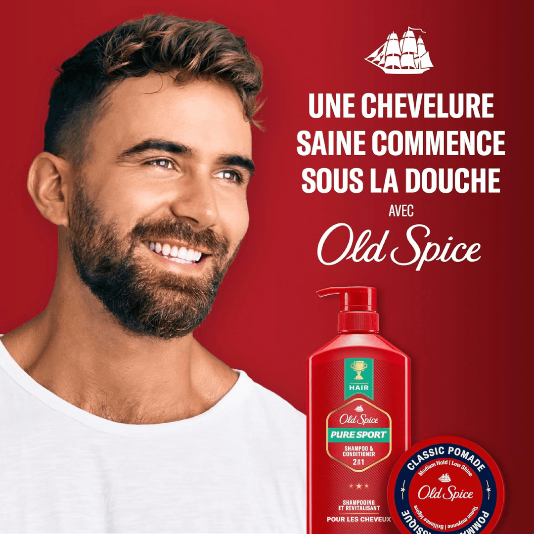 Old Spice Pure Sport 2-in-1 Shampoo & Conditioner 650ml