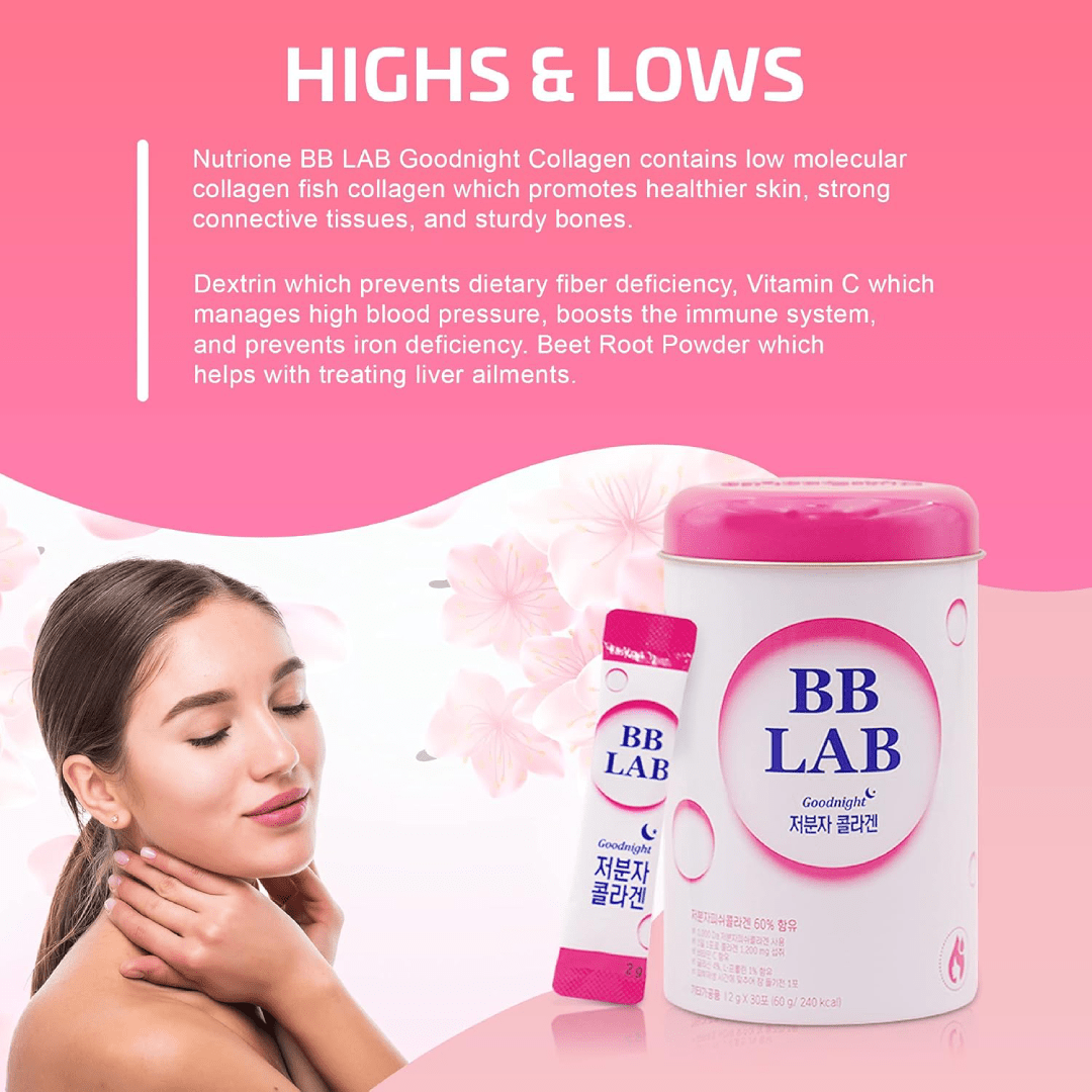 BB LAB Goodnight Collagen – Sound of Seoul , 1 Month Supply Per Container, 30 Packets (2)