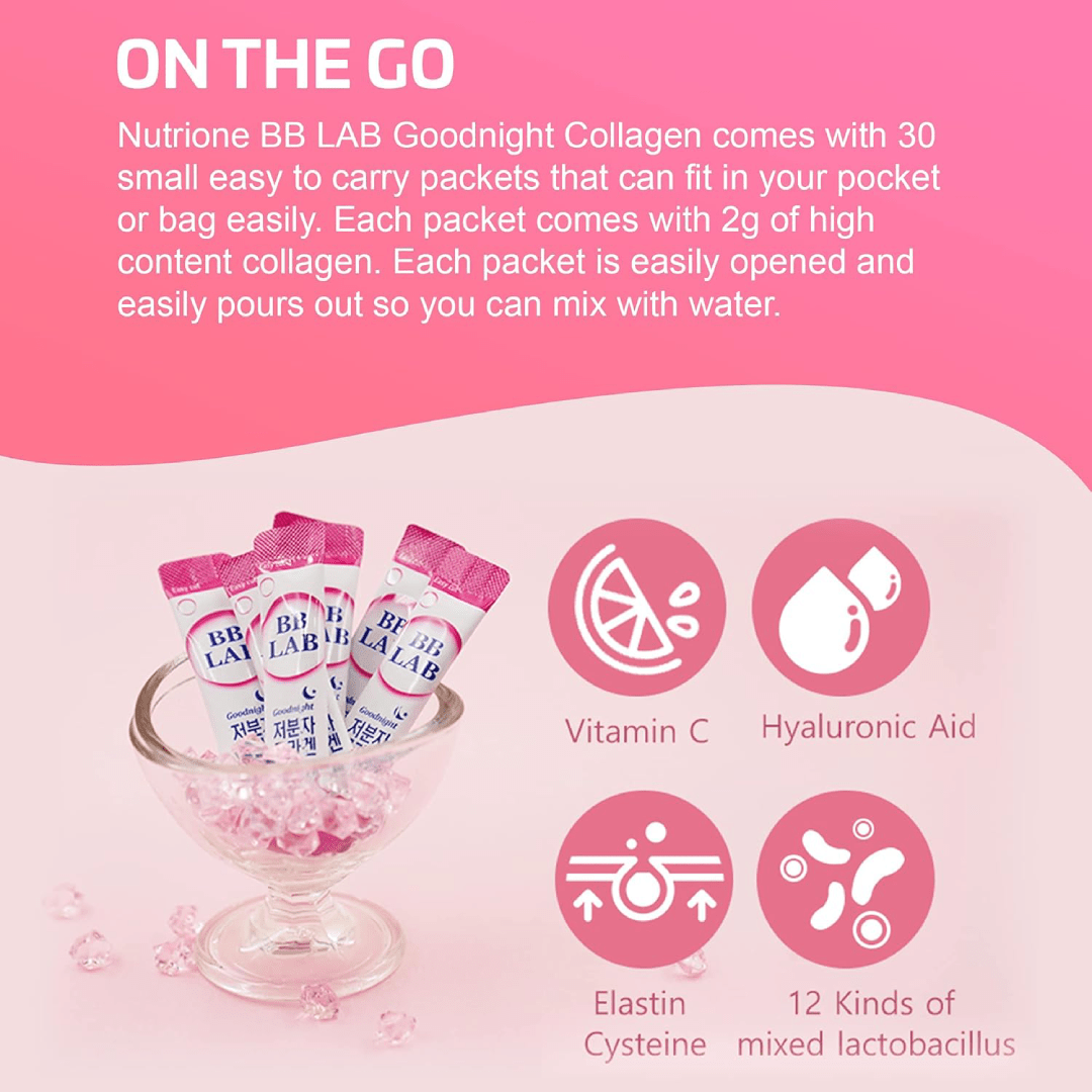 BB LAB Goodnight Collagen – Sound of Seoul , 1 Month Supply Per Container, 30 Packets (2)