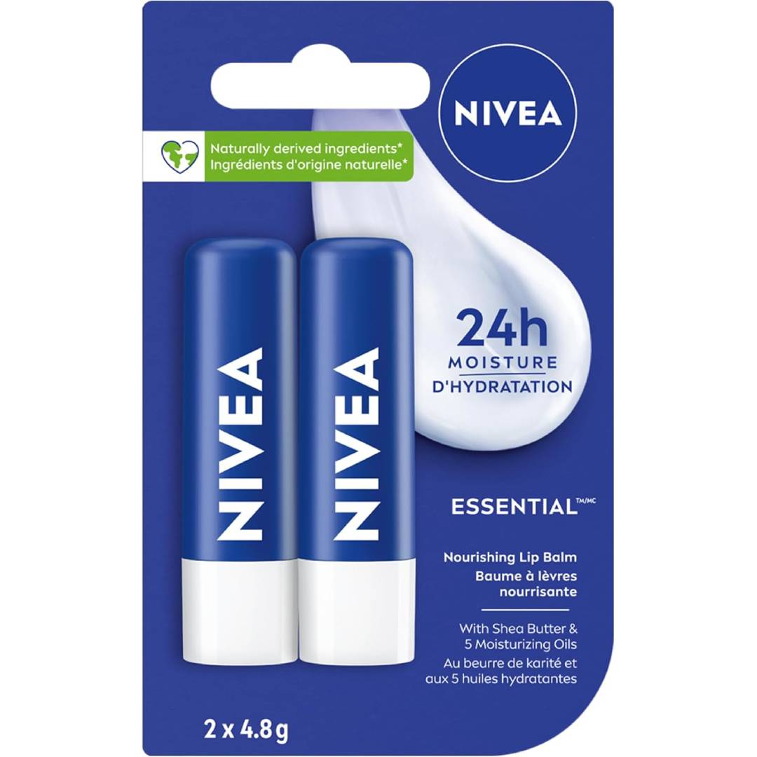 NIVEA Lip Care Essential (2 x 4.8g) – Jojoba Oil &amp; Shea Butter