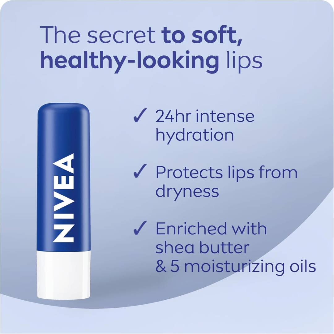 NIVEA Lip Care Essential (2 x 4.8g) – Jojoba Oil &amp; Shea Butter
