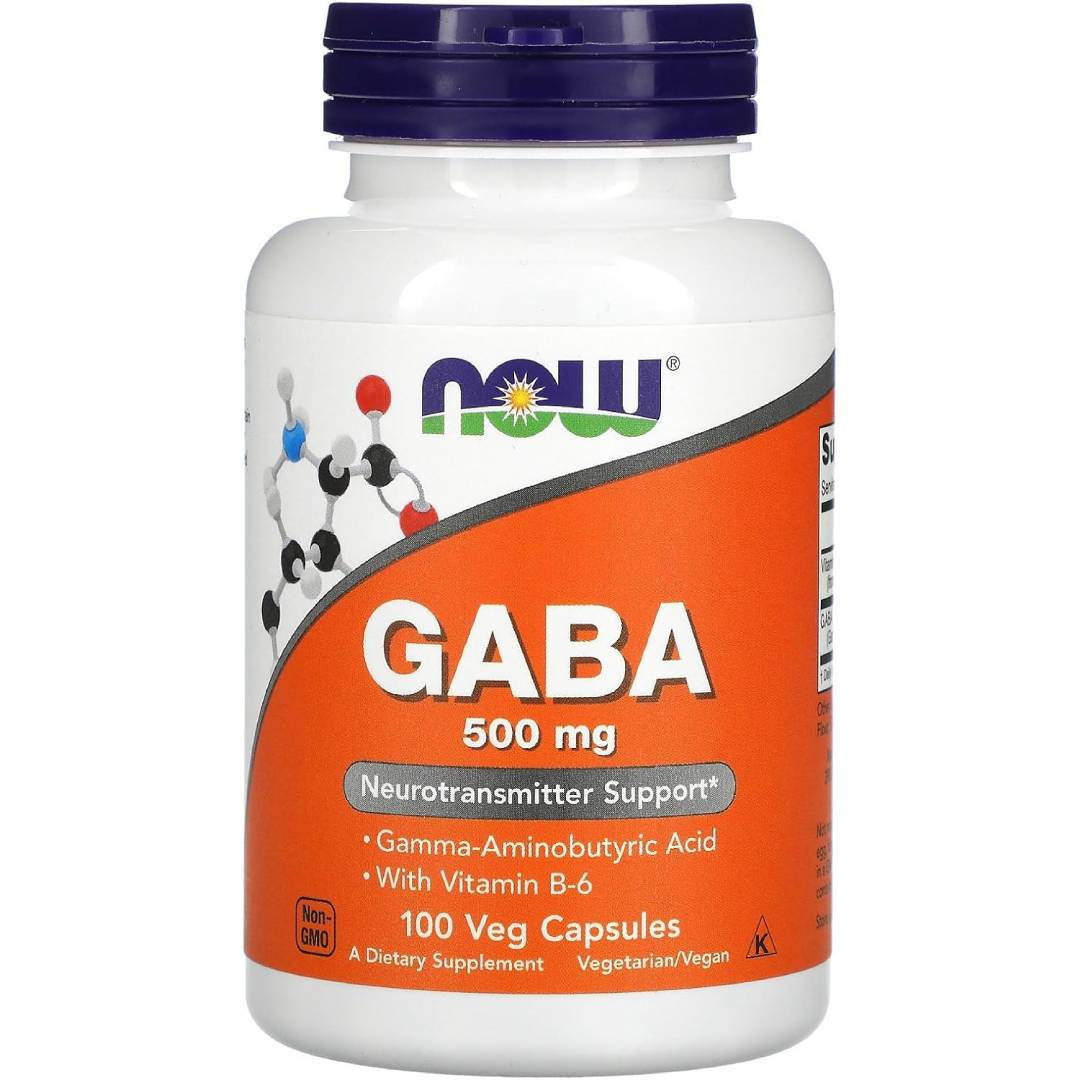 NOW Foods GABA 500mg – 100 Veg Capsules