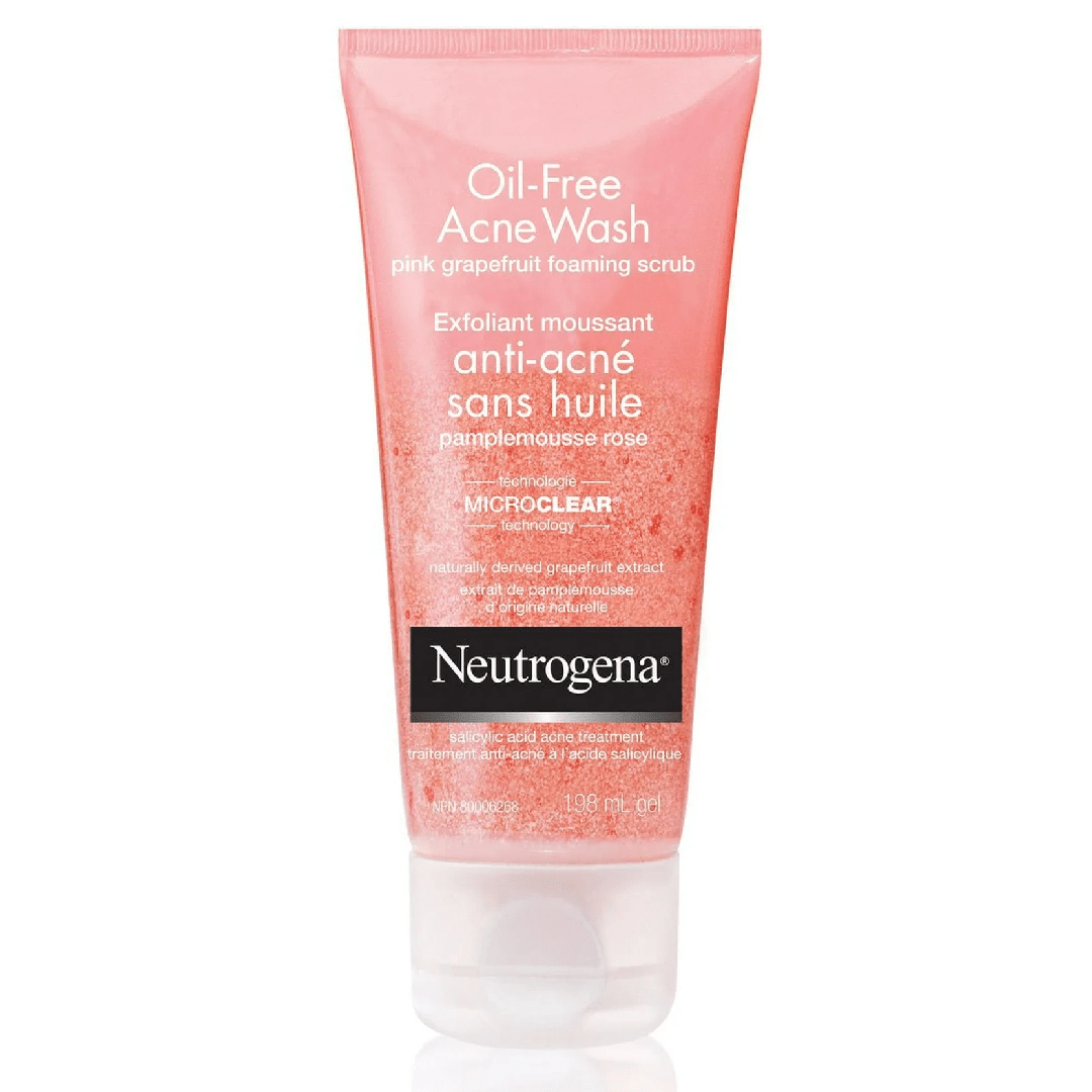 Neutrogena Oil Free Acne Wash Foaming Scrub, Pink Grapefruit Face Wash - 198
