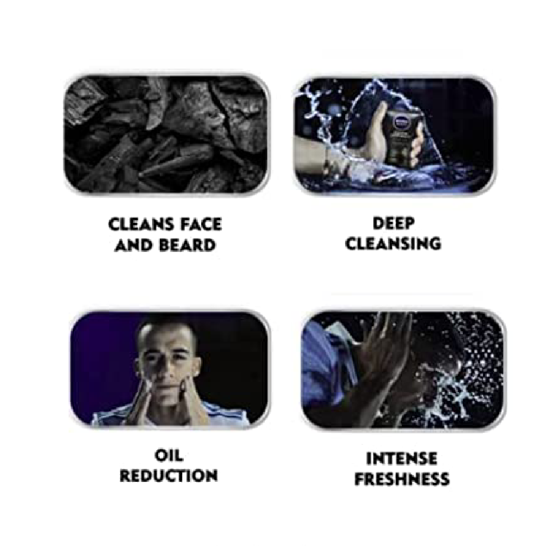 NIVEA Men Deep Face & Beard Wash with Active Charcoal – 100ml