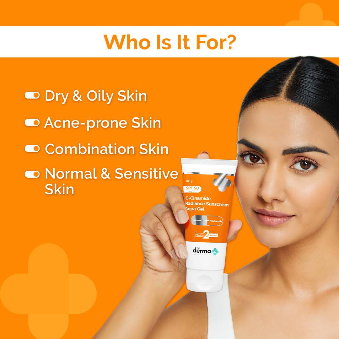 The Derma Co C-Cinamide SPF 50 Aqua Gel Sunscreen
