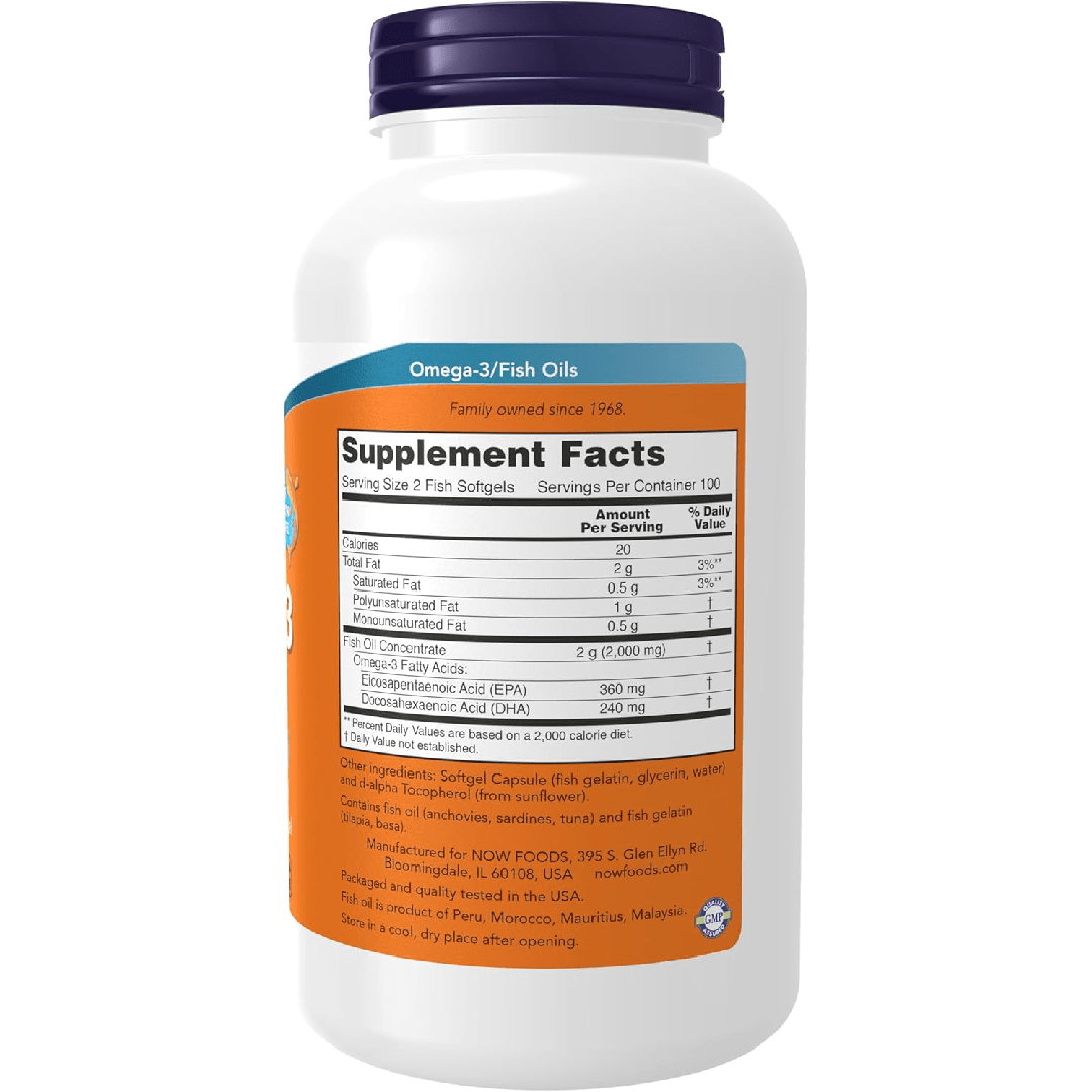 NOW Foods Omega-3 180 EPA / 120 DHA – 200 Softgels