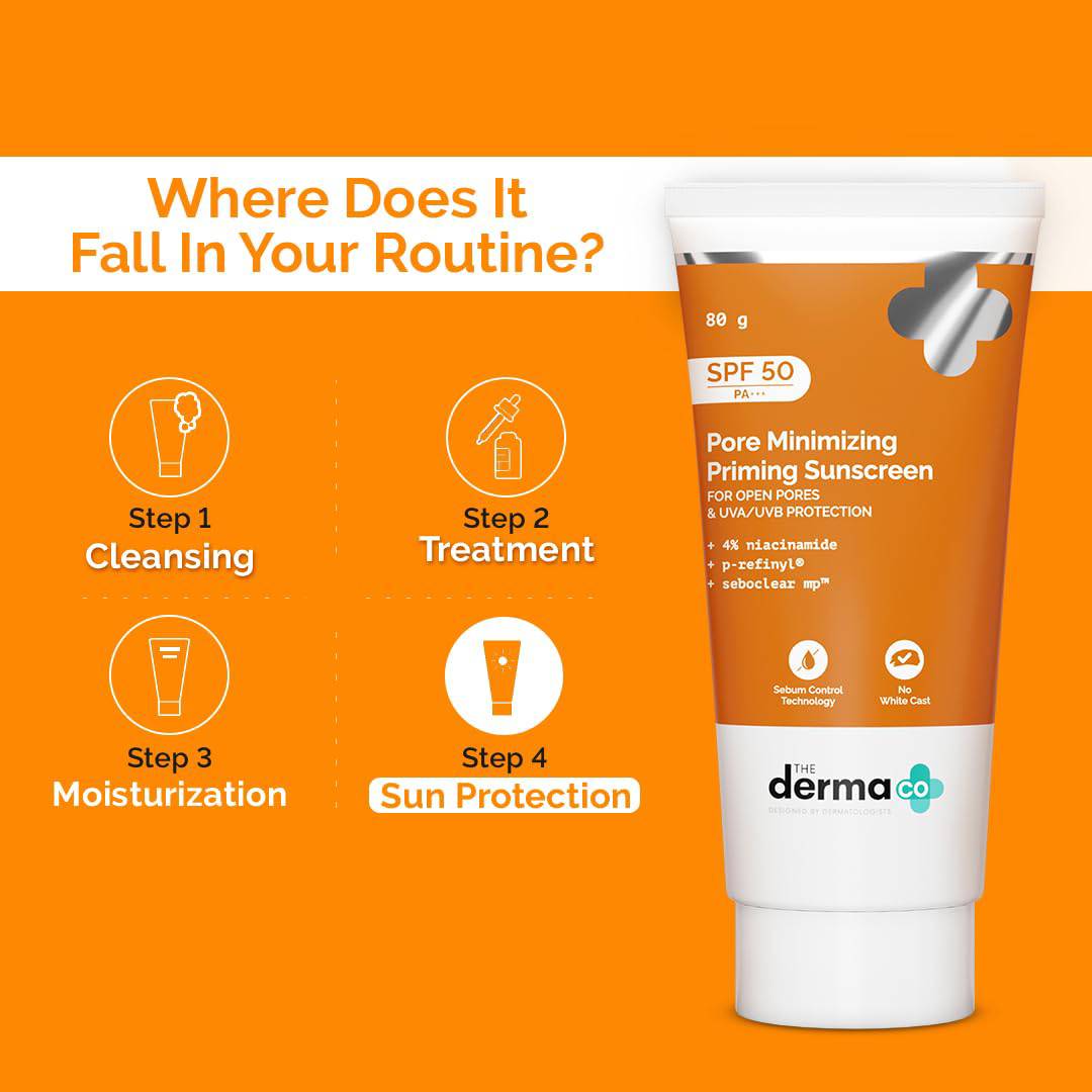 The Derma Co Pore Minimizing Sunscreen SPF 50 PA+++ 80g