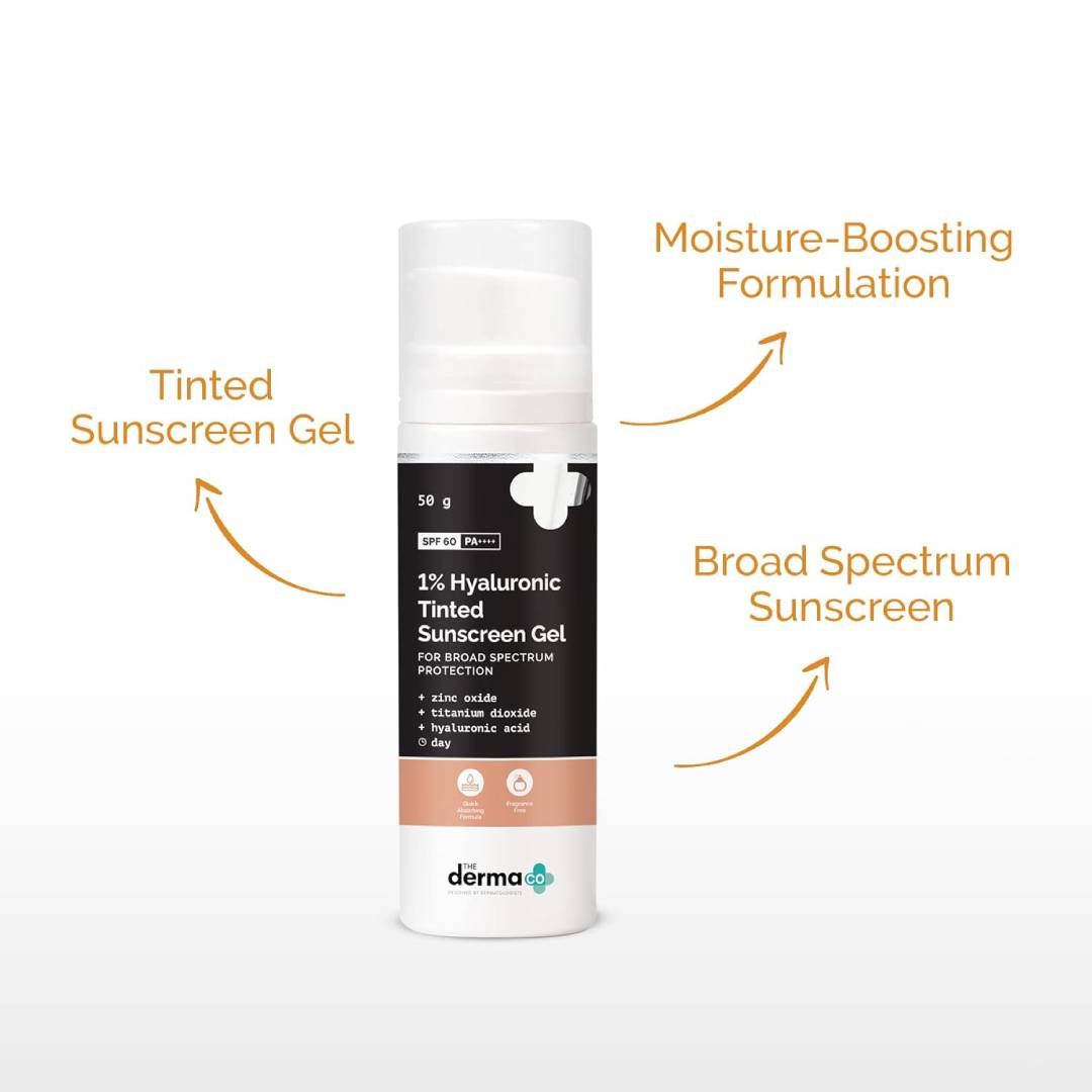 The Derma Co 1% Hyaluronic Tinted Sunscreen SPF 60