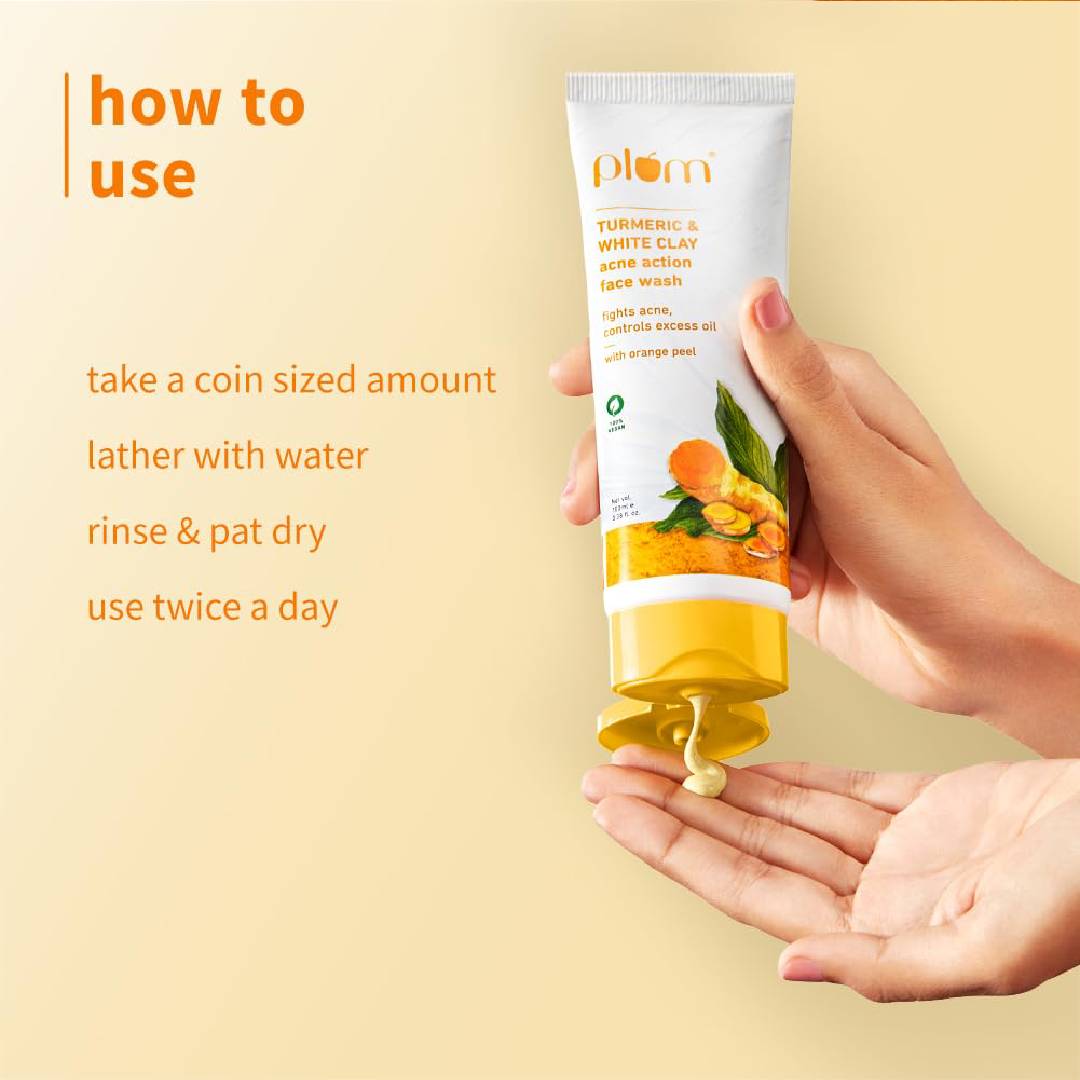 Plum Turmeric & White Clay Acne Action Face Wash 100ml