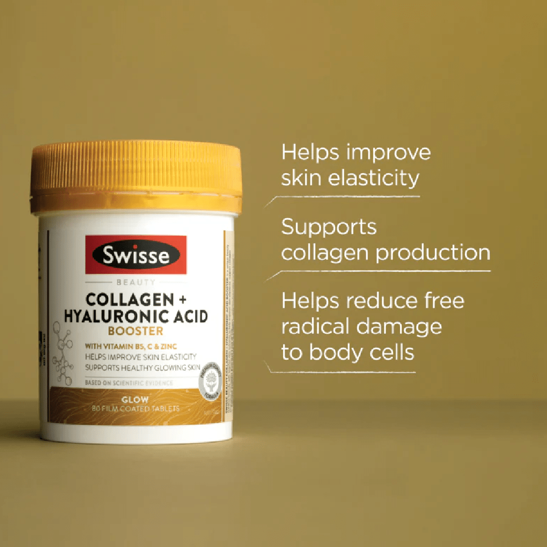 Swisse Beauty Collagen + Hyaluronic Acid Booster 80 Tablets