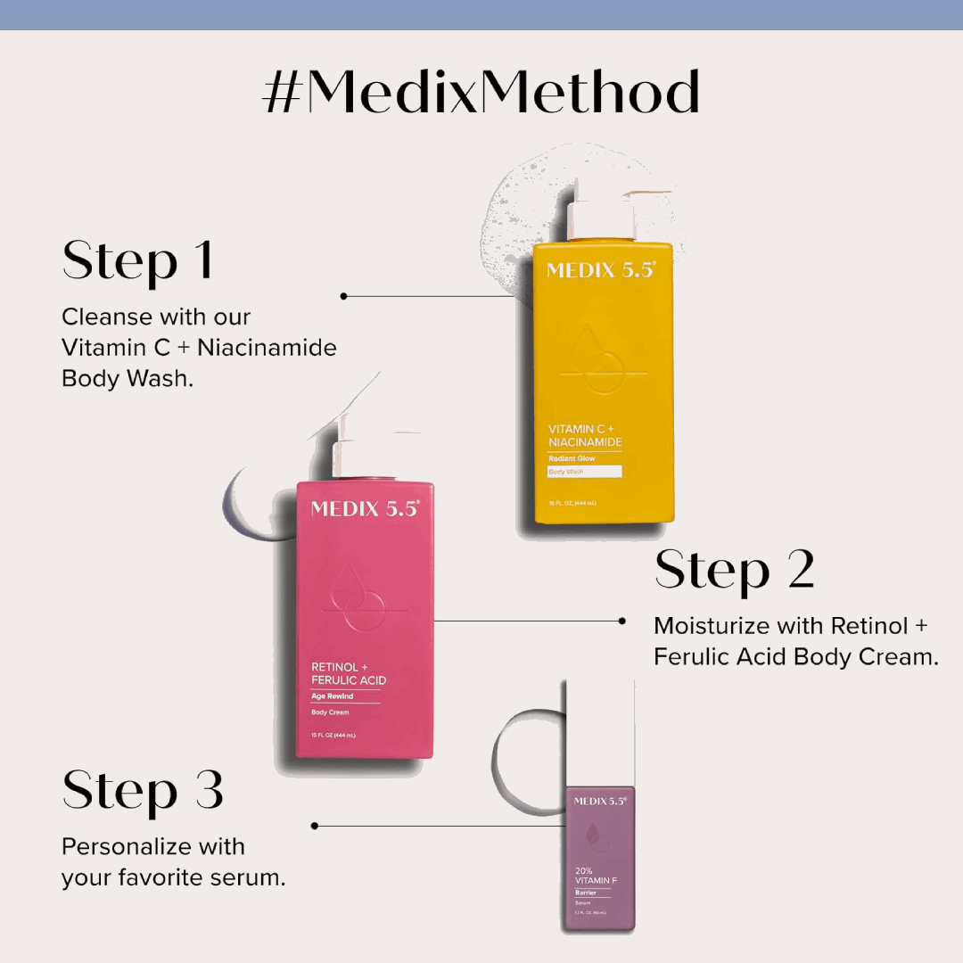 MEDIX 5.5 Vitamin C + Niacinamide Radiant Glow Body Wash 444ml