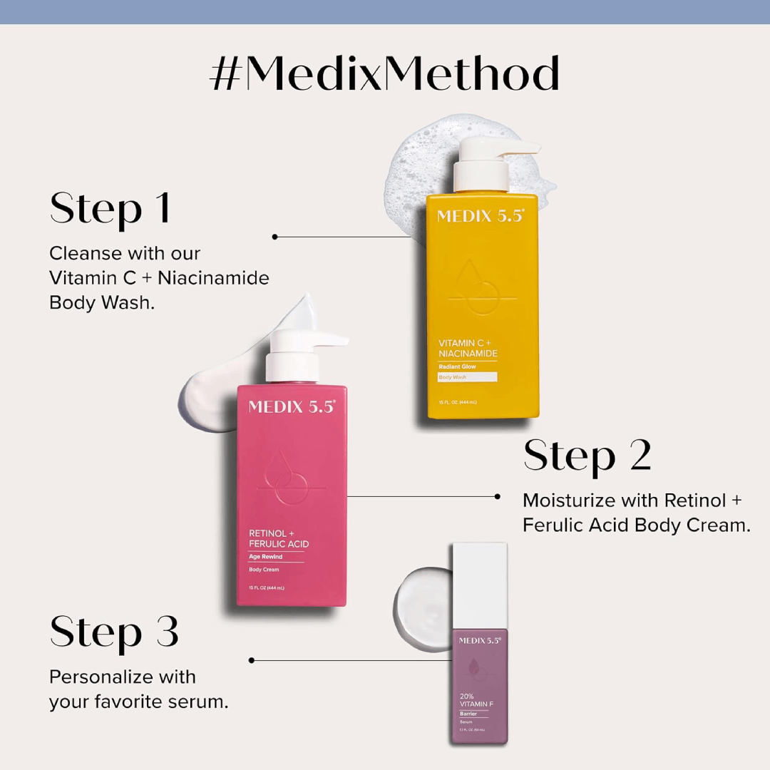 MEDIX 5.5 Vitamin C + Niacinamide Radiant Glow Body Wash 444ml