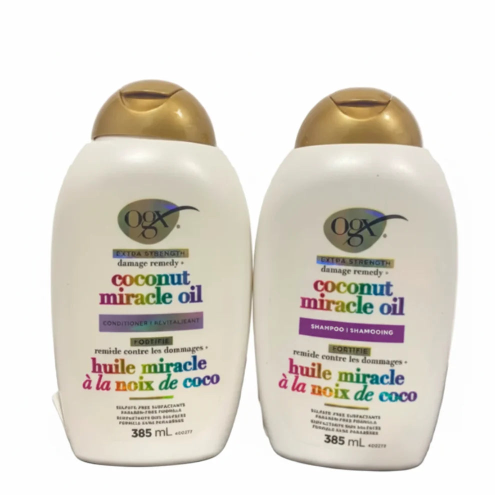 OGX Extra Strength Damage Remedy + Coconut Miracle Oil Shampoo & Conditioner Set 385ml