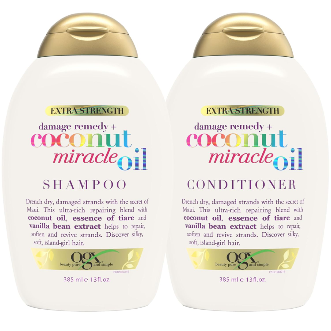 OGX Extra Strength Damage Remedy + Coconut Miracle Oil Shampoo & Conditioner Set 385ml