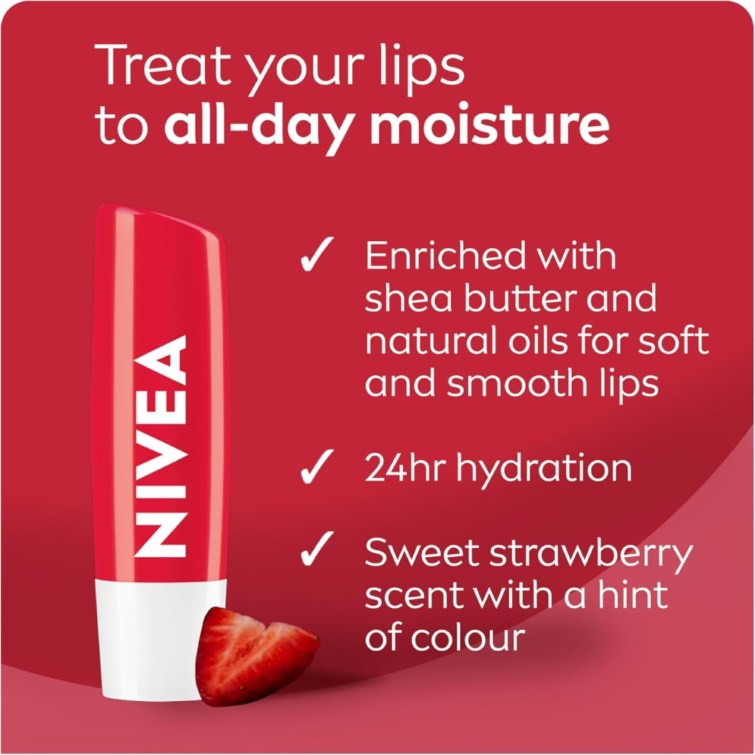 NIVEA Strawberry Shine Caring Lip Balm 4.8g