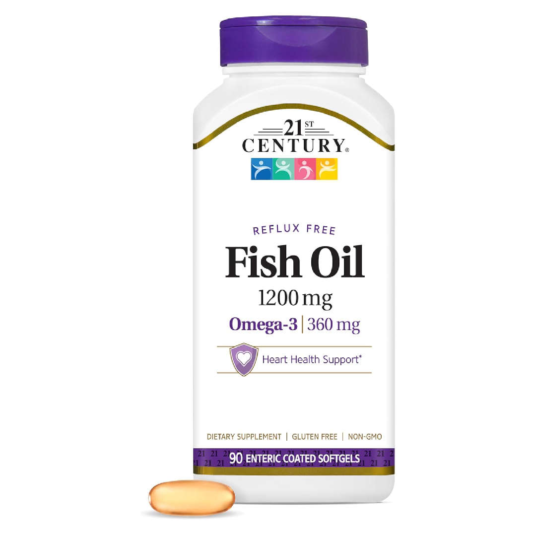 21st Century Fish Oil 1200mg Enteric Coated Softgels 90 Count