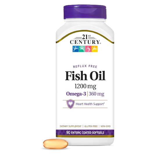 21st Century Fish Oil 1200mg Enteric Coated Softgels 90 Count