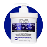 Advanced Clinicals Glycolic Acid 10% + Lactic Acid Body Scrub Cream 454g