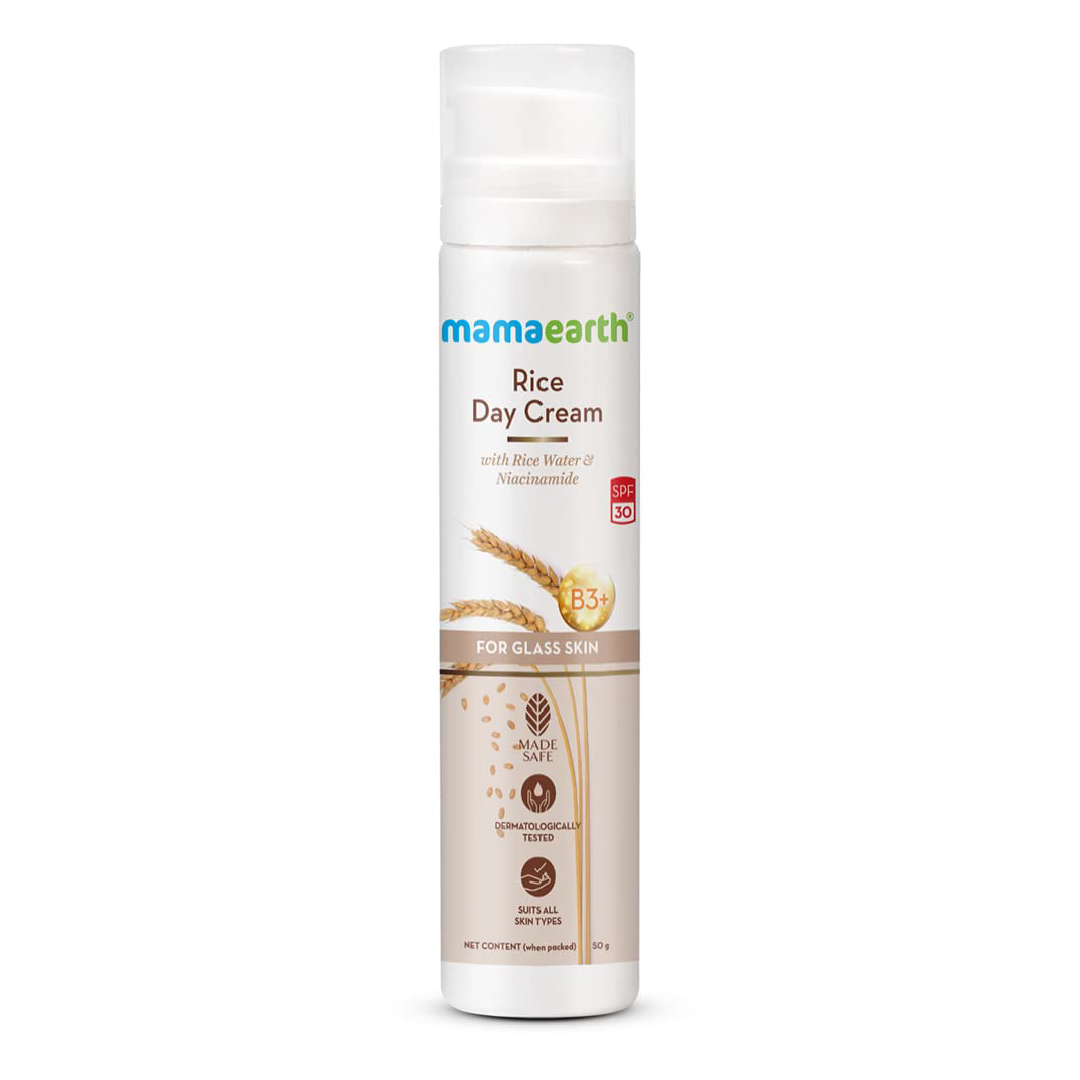 Mamaearth Rice Day Cream with Rice Water &amp; Niacinamide SPF 30 – 50g