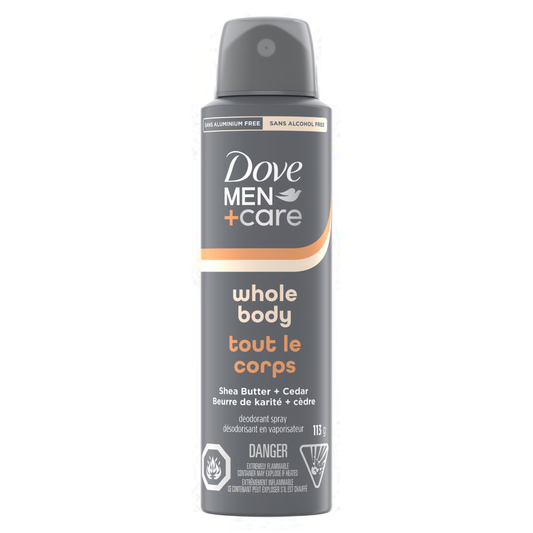 Dove Men+Care Whole Body Deodorant Spray Shea Butter + Cedar 113g