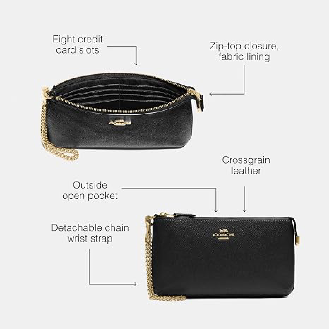 Coach Large Wristlet with Chain – Crossgrain Leather