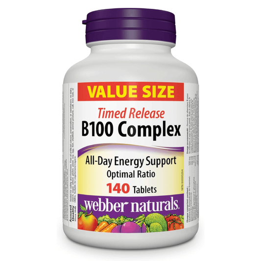Webber Naturals Vitamin B100 Complex Timed Release – 140 Tablets