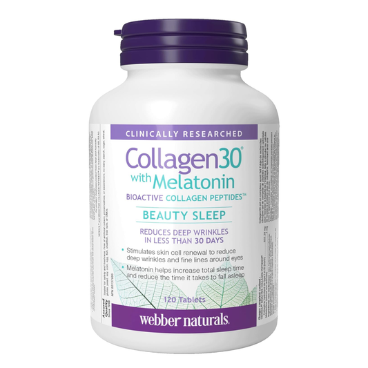 Webber Naturals Collagen30® Bioactive Collagen + Melatonin ( 120 Capsules )