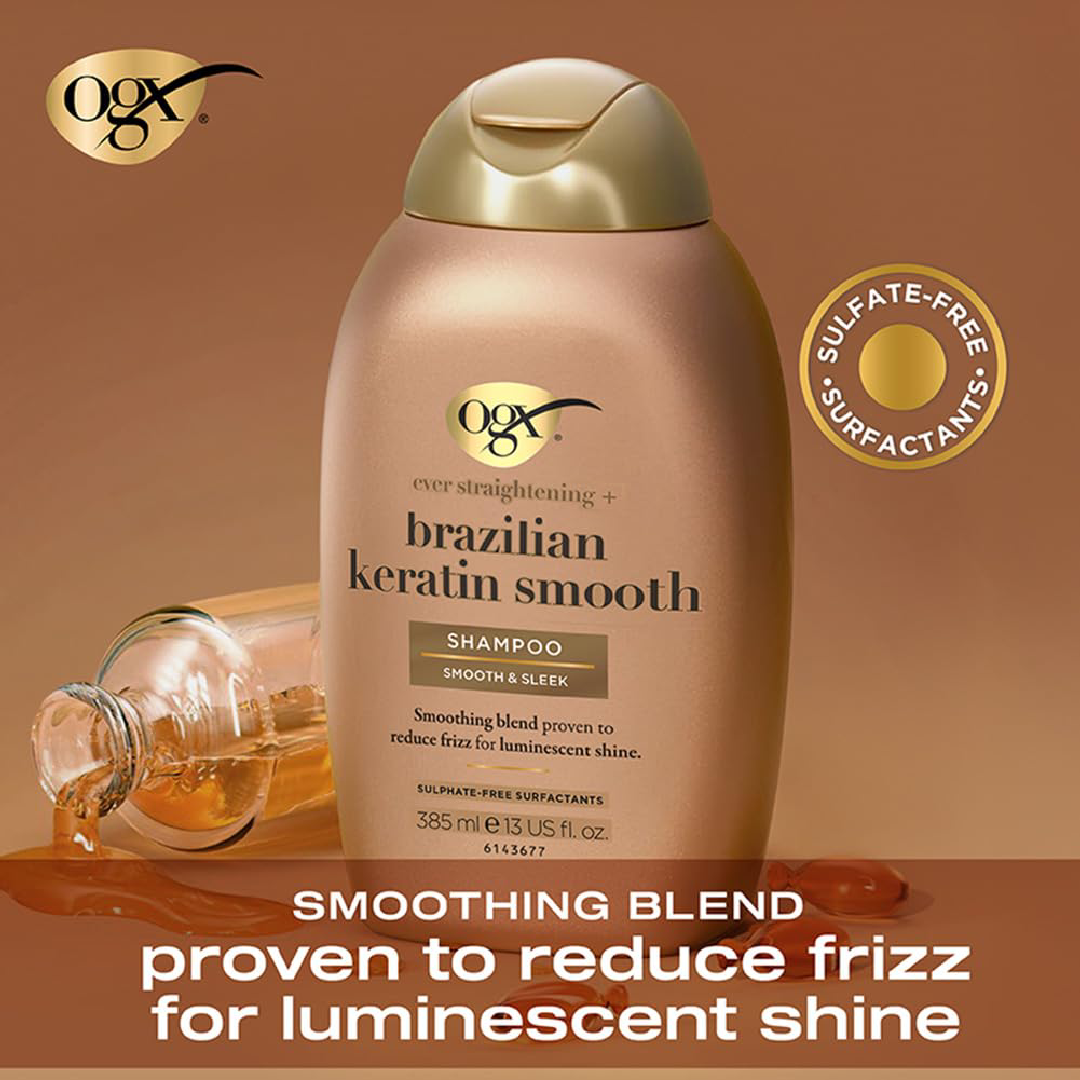 OGX Ever Straight + Brazilian Keratin Therapy Shampoo 385ml