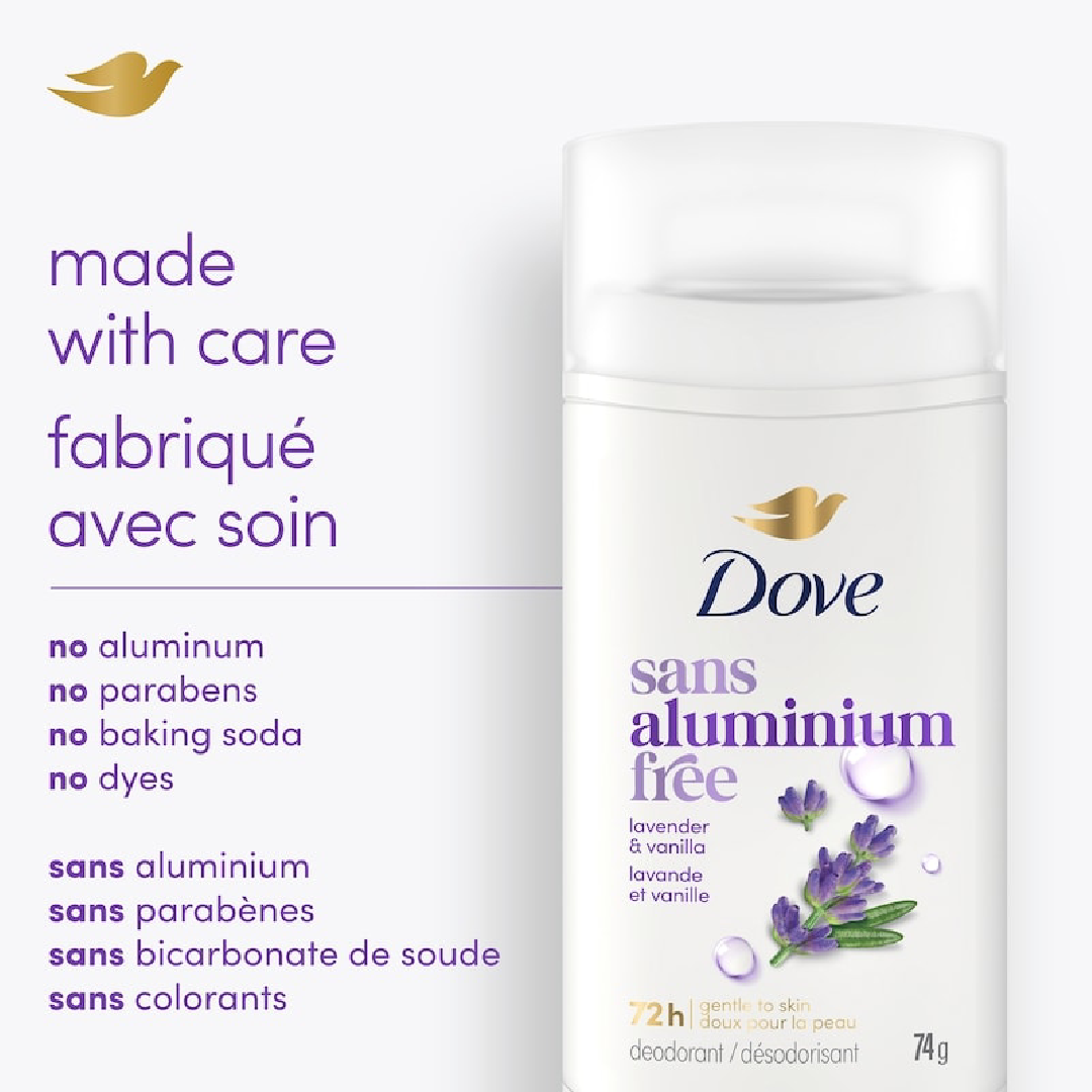 Dove Aluminum Free Deodorant Lavender & Vanilla 74g