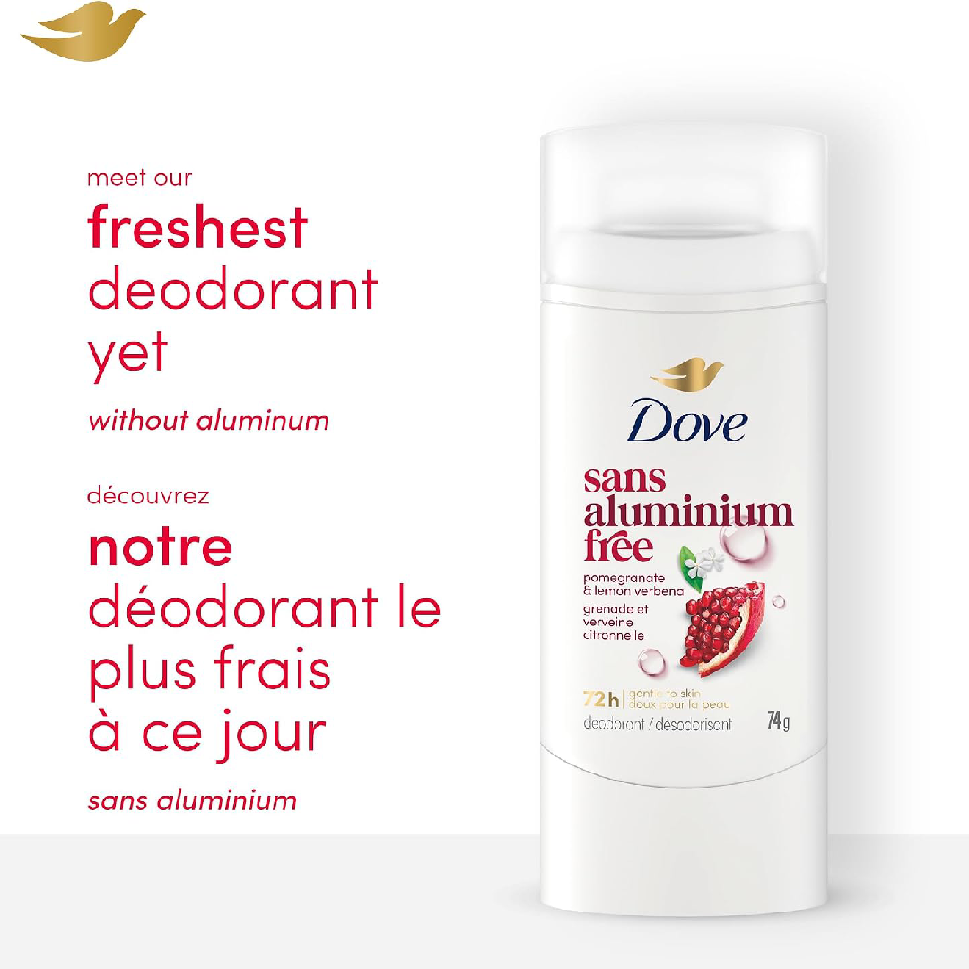 Dove 0% Aluminum Deodorant Pomegranate & Lemon Verbena 74g