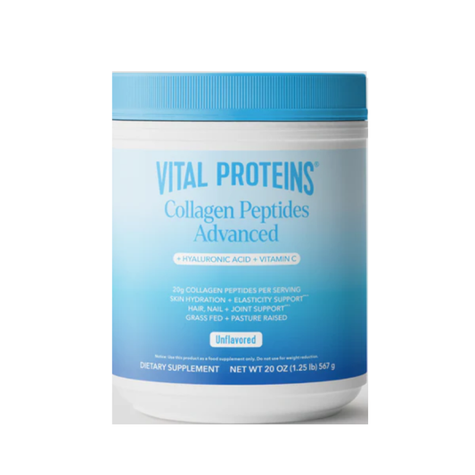 Vital Proteins Collagen Peptides Advanced Powder with Hyaluronic Acid & Vitamin C (Unflavored) – 567g