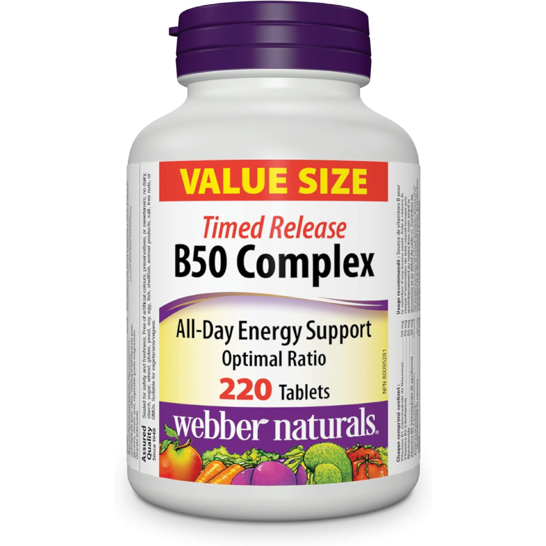 Webber Naturals Vitamin B50 Complex – 220 Tablets