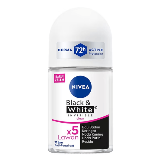 NIVEA Women Black &amp; White Invisible Clear Roll-On Deodorant 50ml