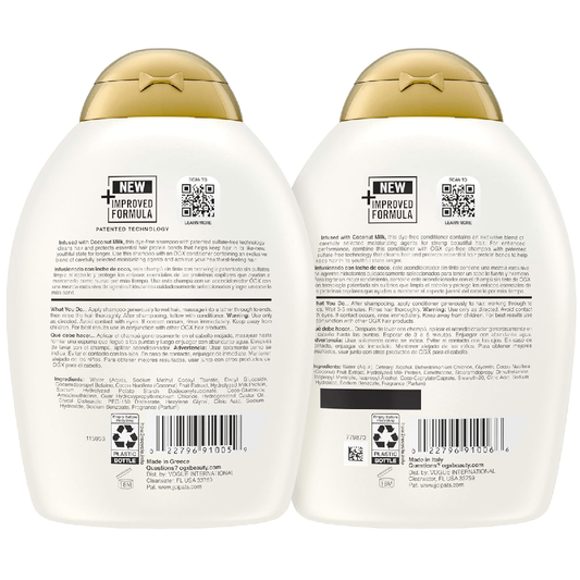 OGX Coconut Milk Hydrating Shampoo &amp; Conditioner Set 385ml