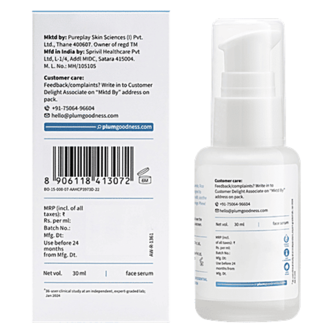 Plum Rice Water 10% Niacinamide Face Serum – Clarity Boost (30ml)
