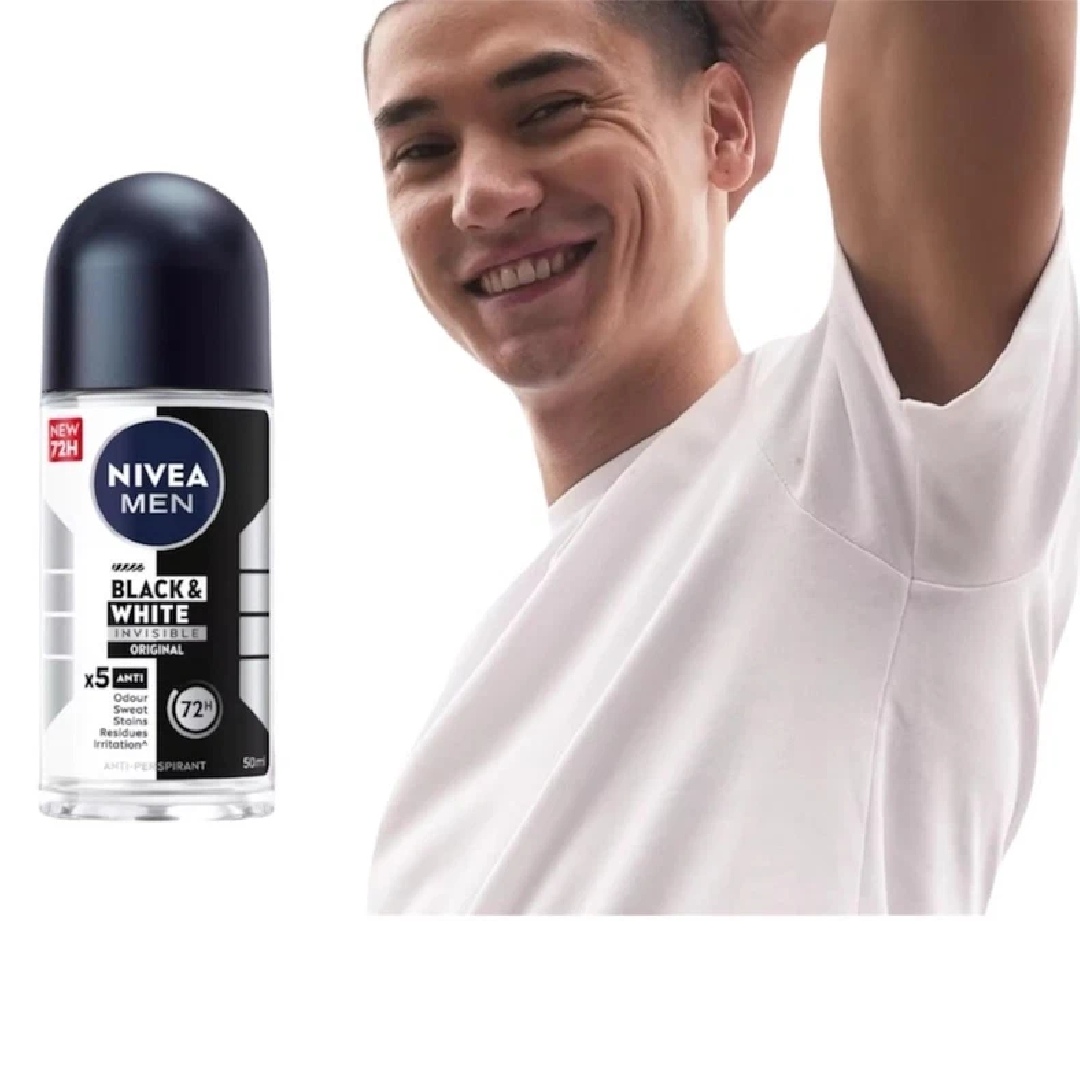 NIVEA Men Black & White Invisible Roll-On Deodorant 50ml