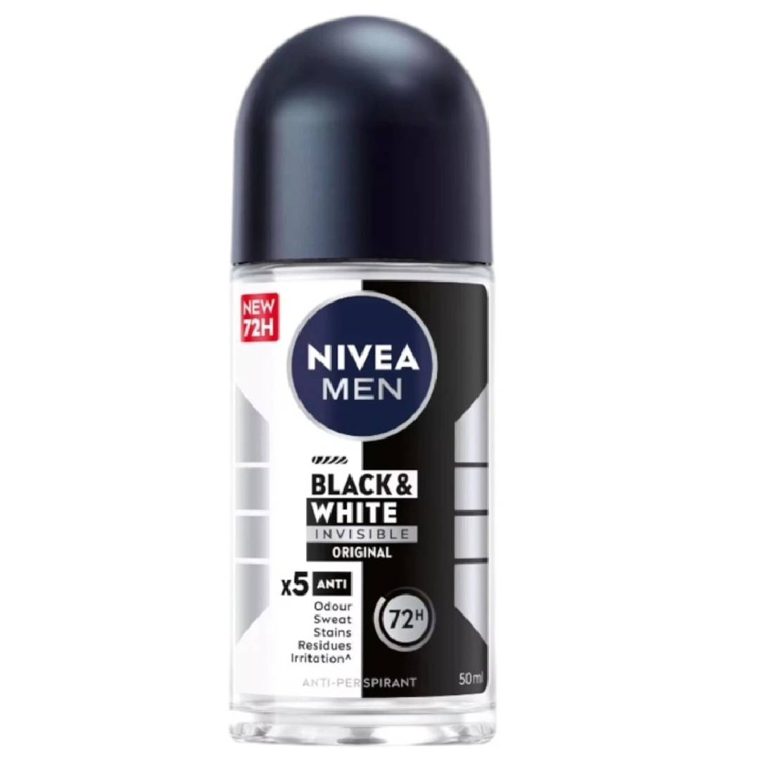 NIVEA Men Black & White Invisible Roll-On Deodorant 50ml
