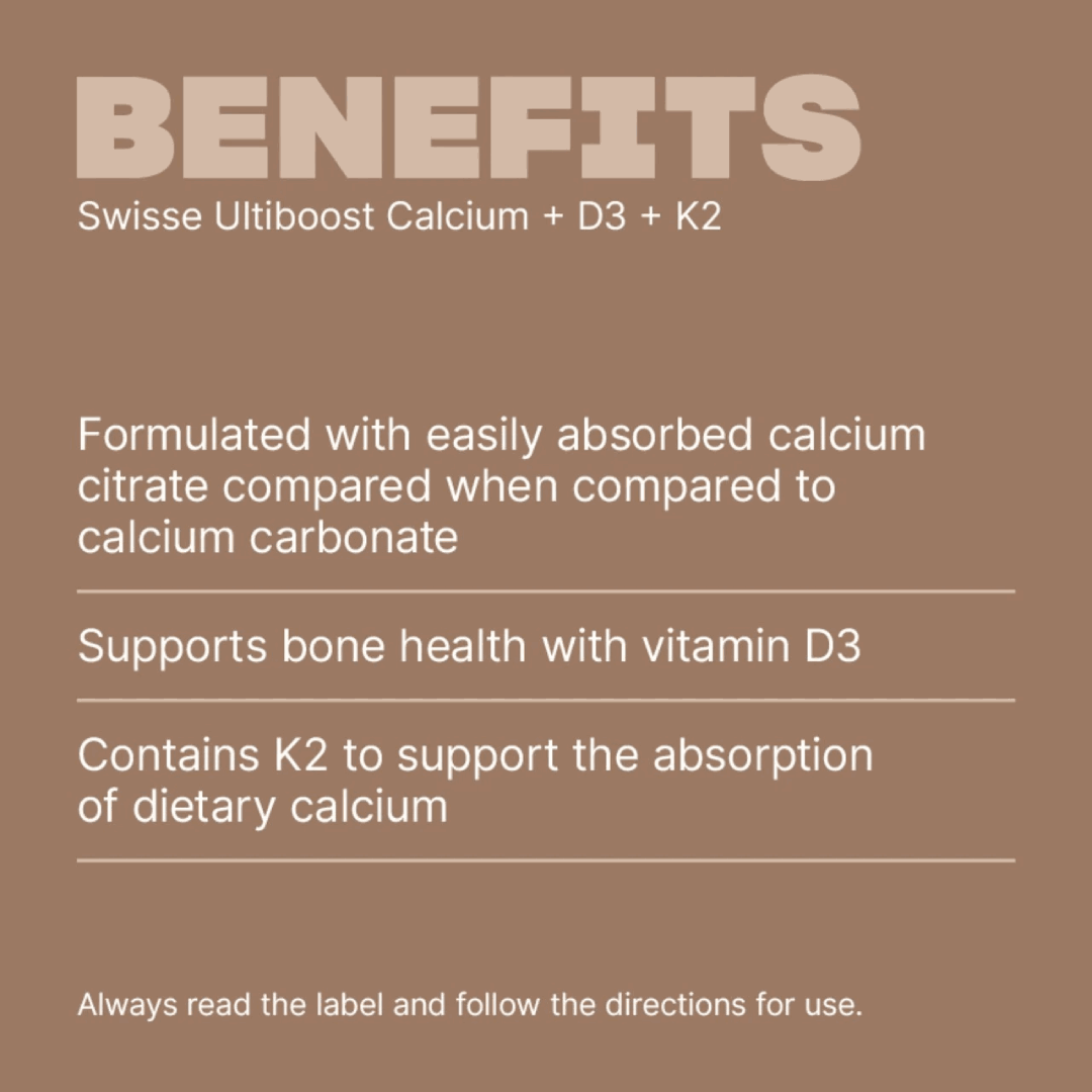 Swisse Calcium D3 + K2 60 Tablets