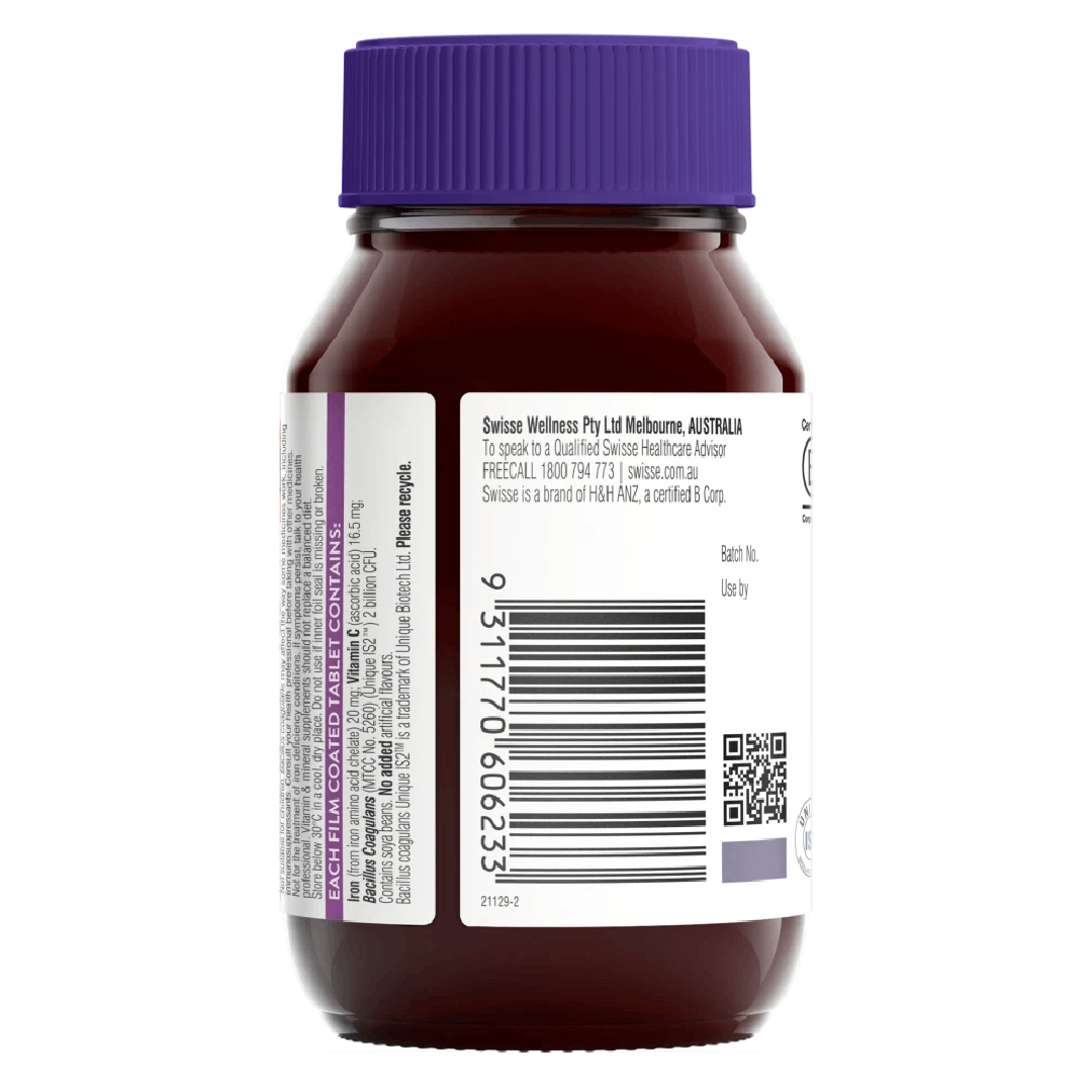 Swisse Ultiboost Iron + Probiotic 30 Tablets