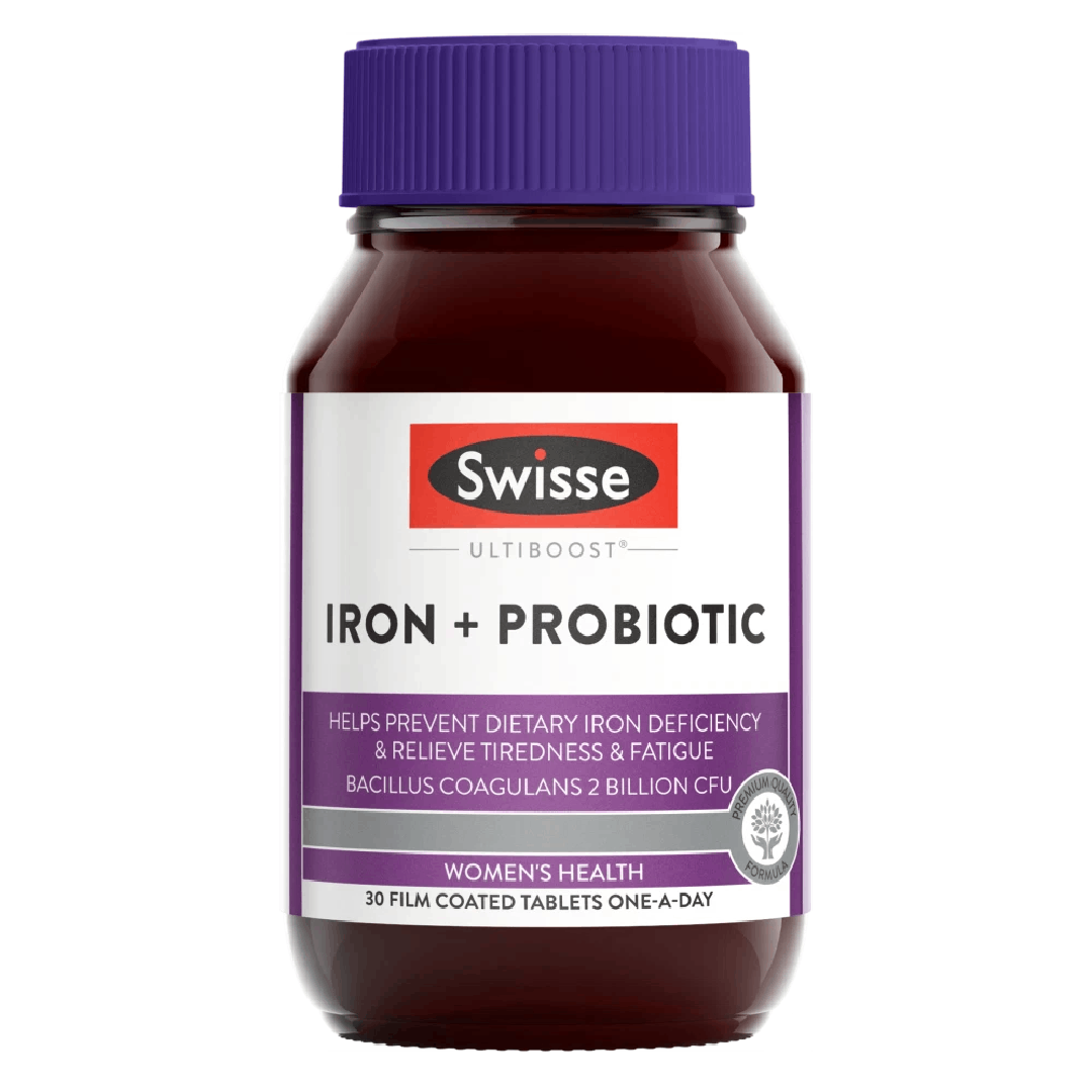 Swisse Ultiboost Iron + Probiotic 30 Tablets