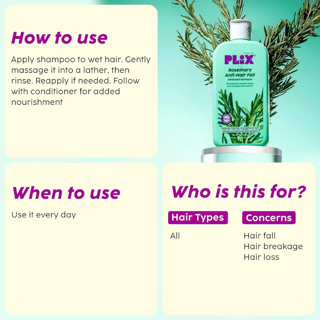 Plix Rosemary Anti Hair Fall Shampoo (200 ml)