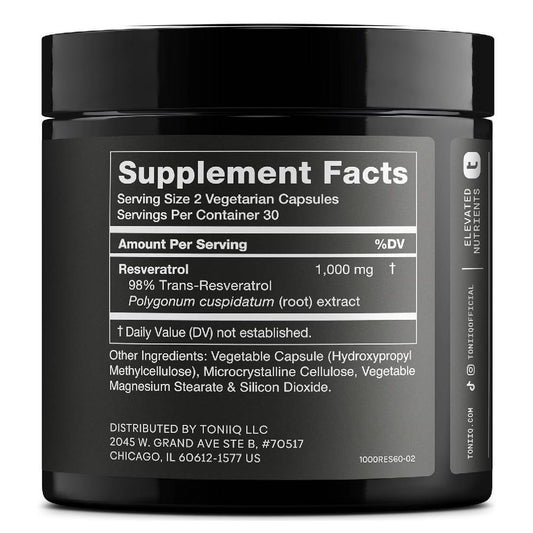 Toniiq Resveratrol 1000 (60 Capsules)