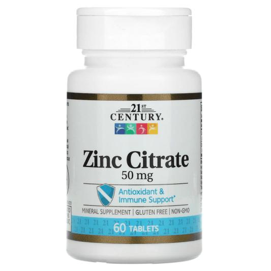 21st Century Zinc Citrate 50mg Tablets – 60 Count