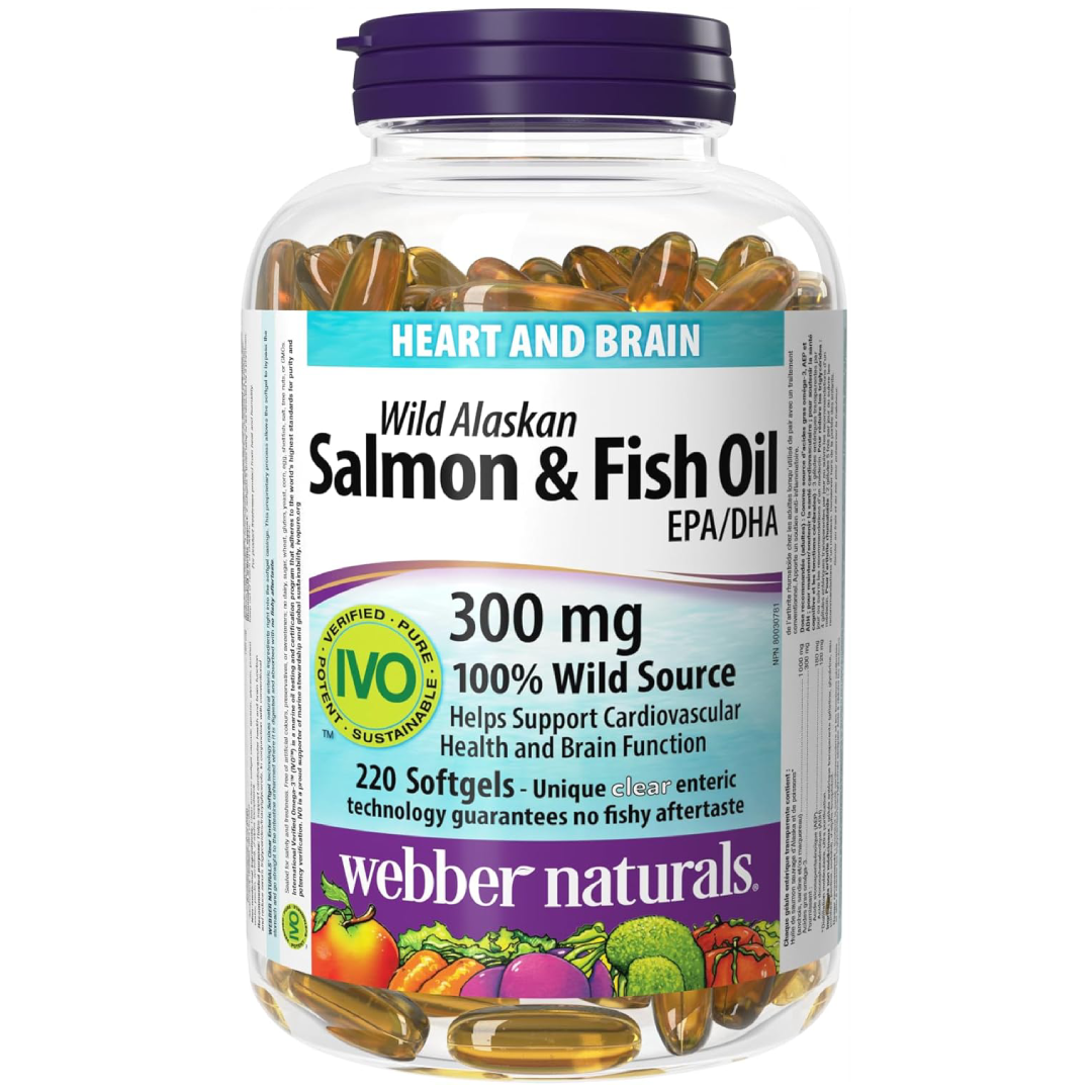 Webber Naturals Salmon &amp; Fish Oil 300 mg (220 Enteric Softgels)