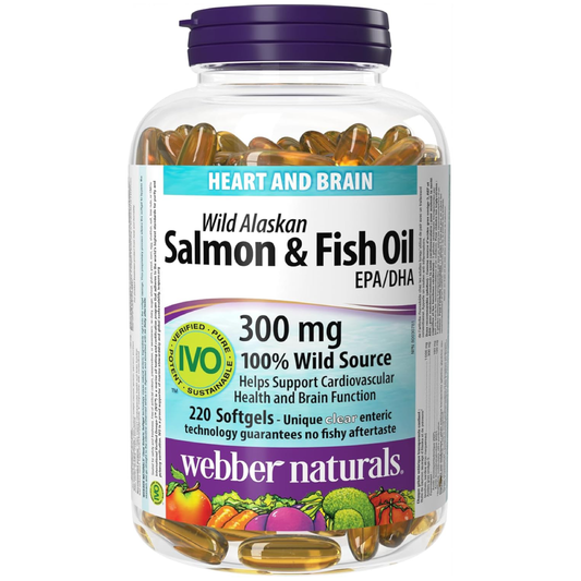 Webber Naturals Salmon &amp; Fish Oil 300 mg (220 Enteric Softgels)