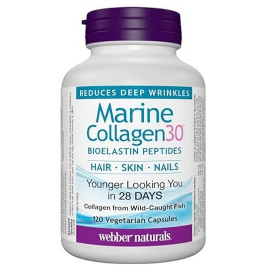 Webber Naturals Marine Collagen30 Bioelastin Peptides Capsules  120 Capsules