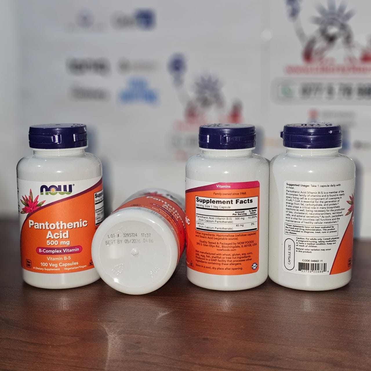 NOW Foods Pantothenic Acid 500mg Veg Capsules